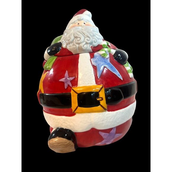 Vtg Santa Claus Cookie Jar kneeling Lrg Rare Christmas Holidays St. Nick - Picture 2 of 12